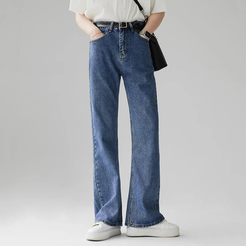 Casual Bell Bottom Denim Pants