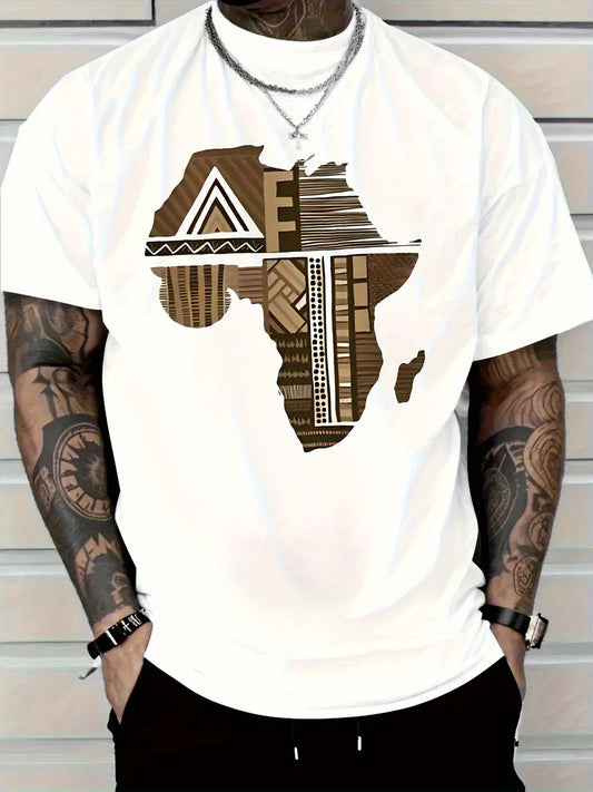 Africa-Inspired Golden Print T-shirt