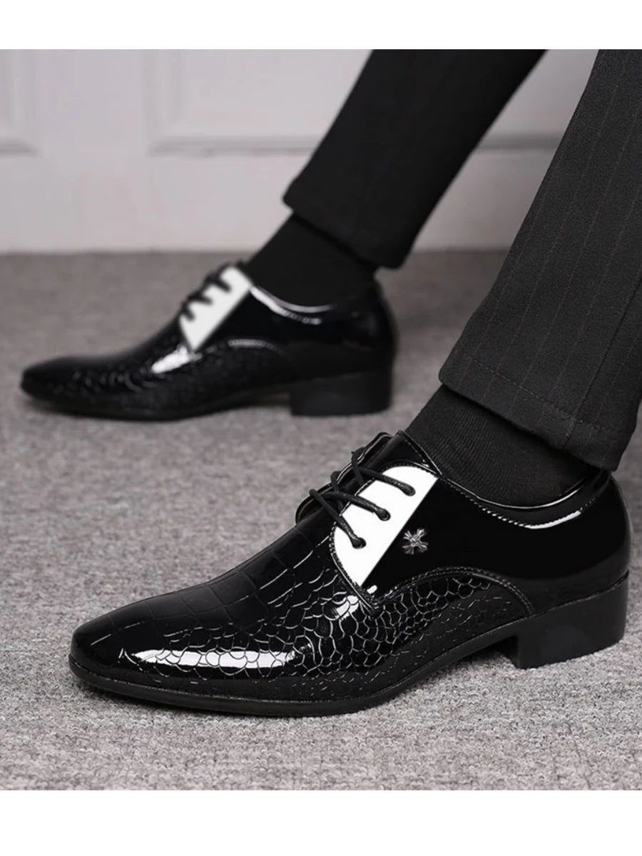 Cracked Stripe Classic Formal Business Shoes