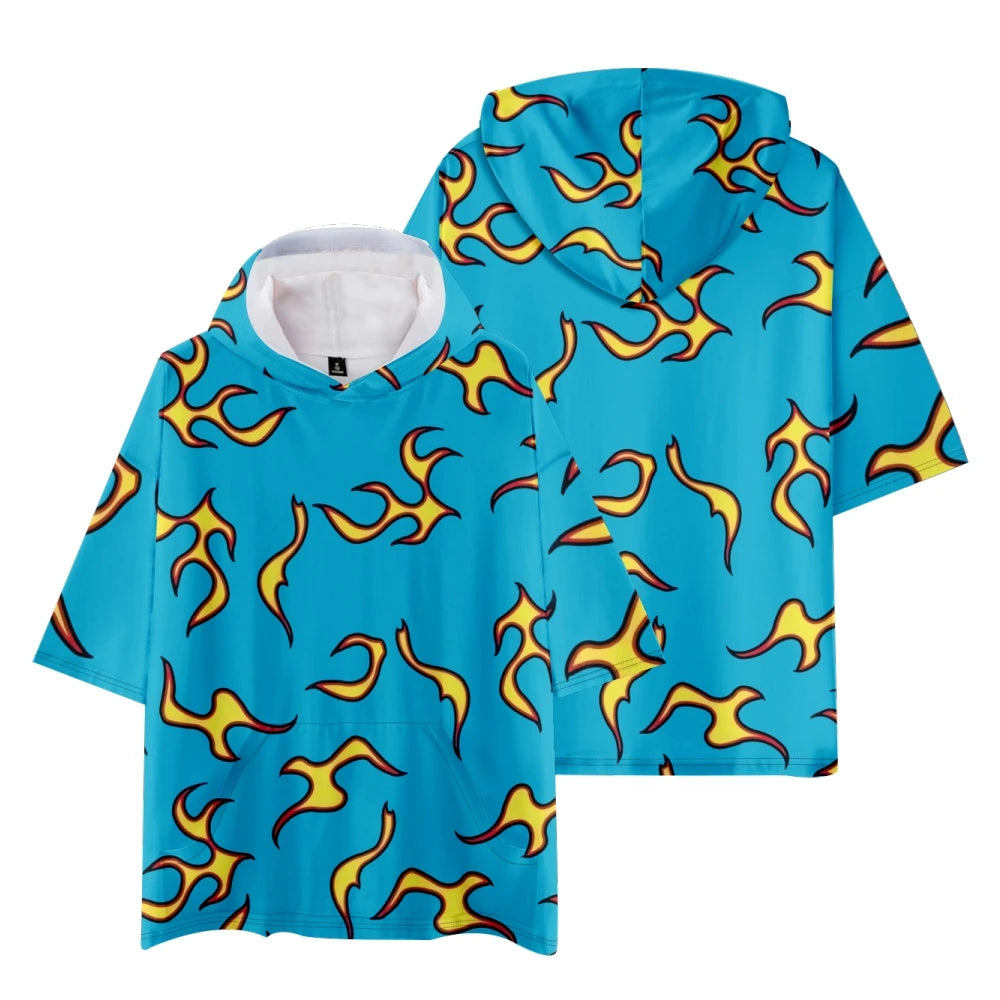 Golf Fire Flame Blue Hawaiian Shirt for Men's