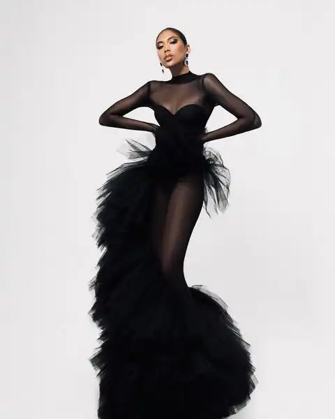 Mermaid Formal Dresses With Asymmetrical Ruffles