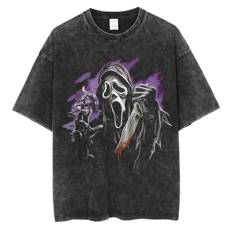 Black Short Sleeve Cotton Loose Tees