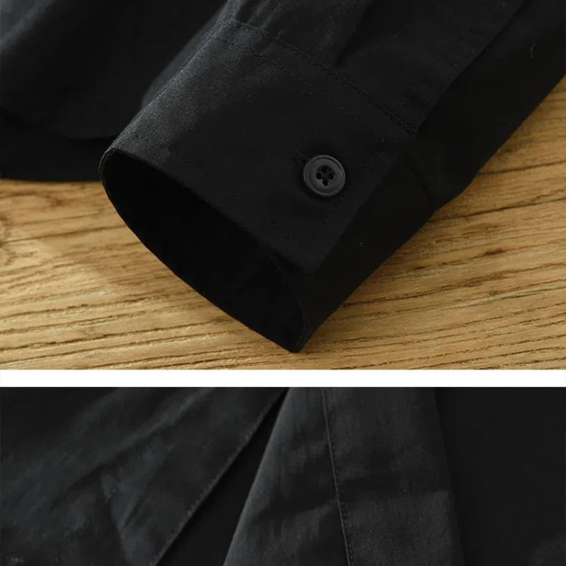 Spliced Square Collar Button Pocket Printed Shirt for Men
