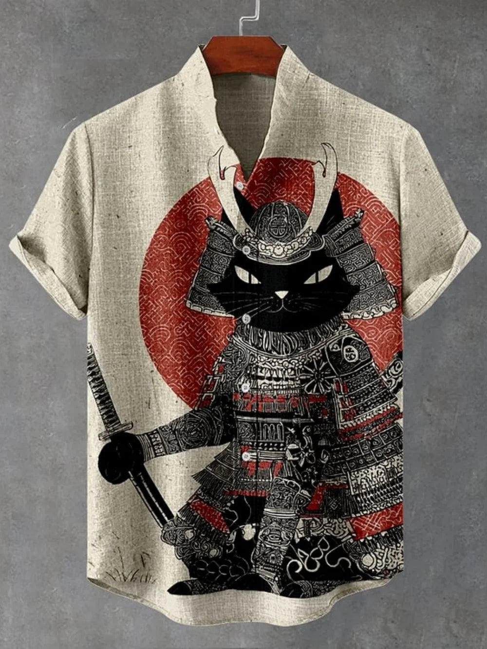 Retro art printed button up shirt for Men