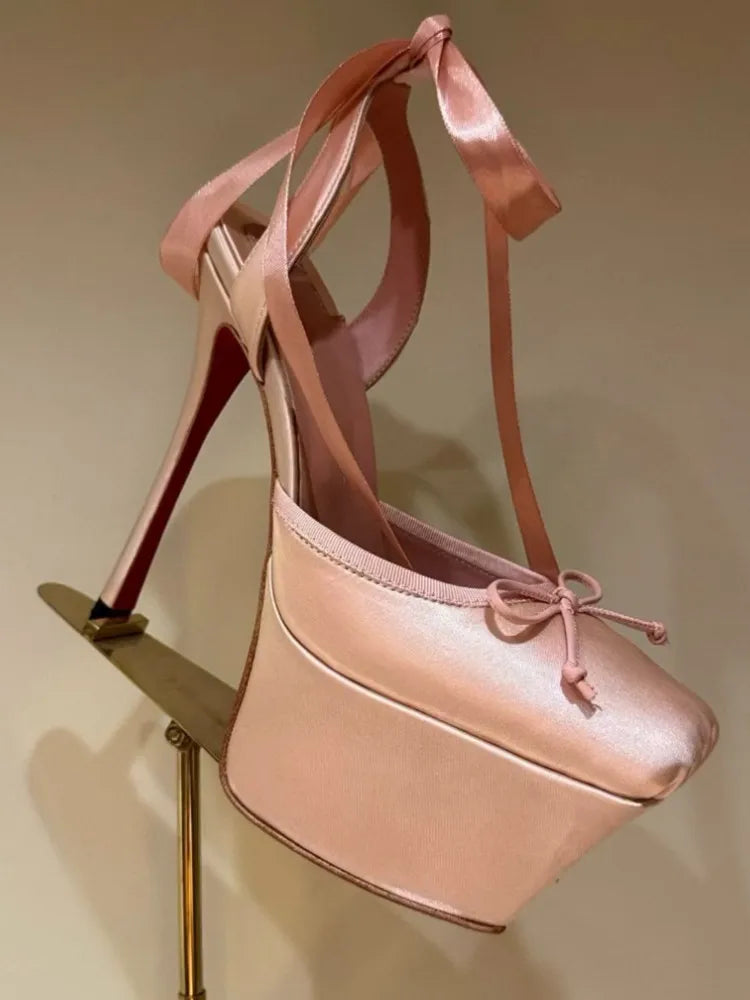 Stiletto Sandals Square Headband Butterfly Heels