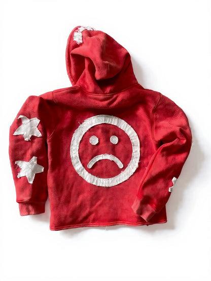 Patchwork letter star pattern pullover and hoodie