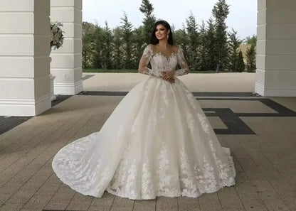 Robe Lace Beading Bride Dress Ball Gown