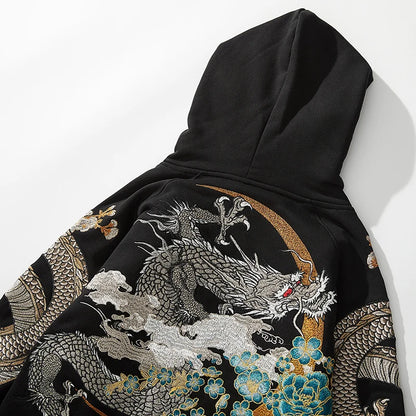 Black Dragon Phoenix  Embroidered Pullover unisex