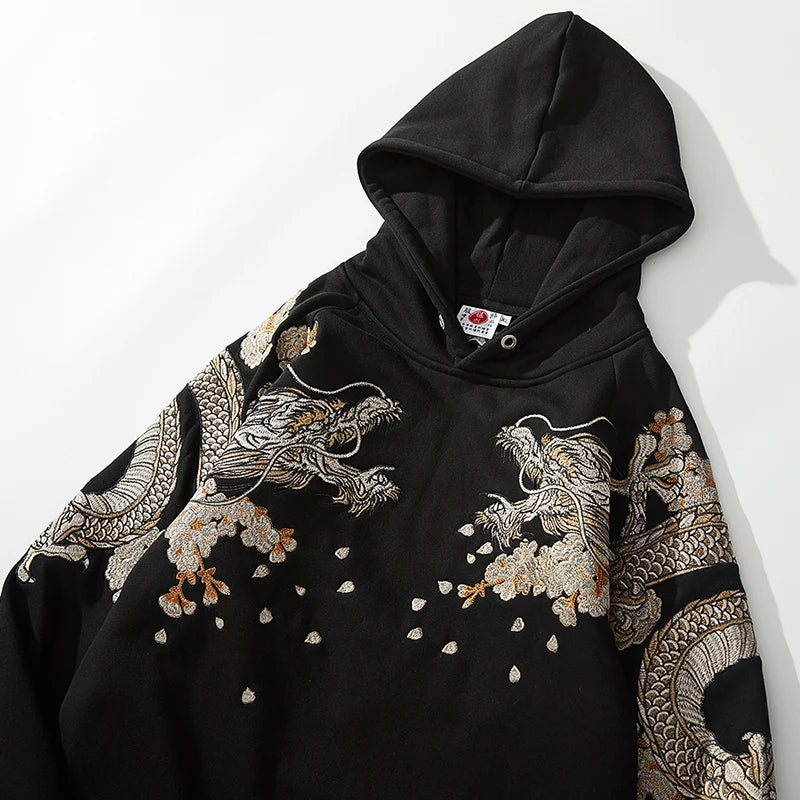 Black Dragon Phoenix  Embroidered Pullover unisex