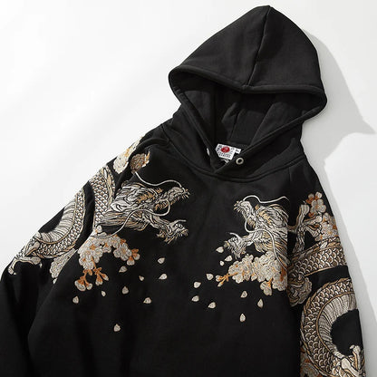 Black Dragon Phoenix  Embroidered Pullover unisex