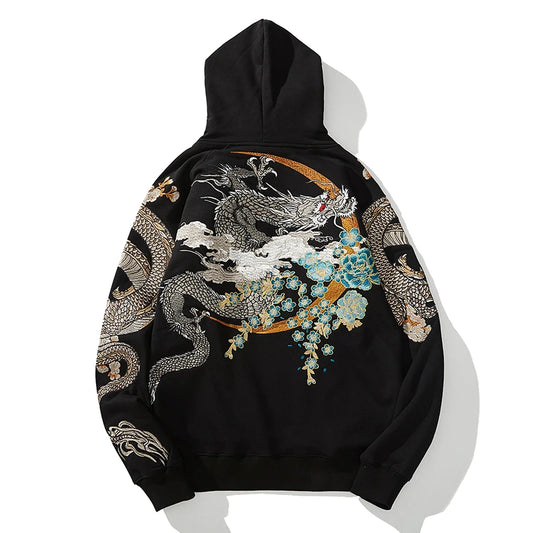 Black Dragon Phoenix  Embroidered Pullover unisex