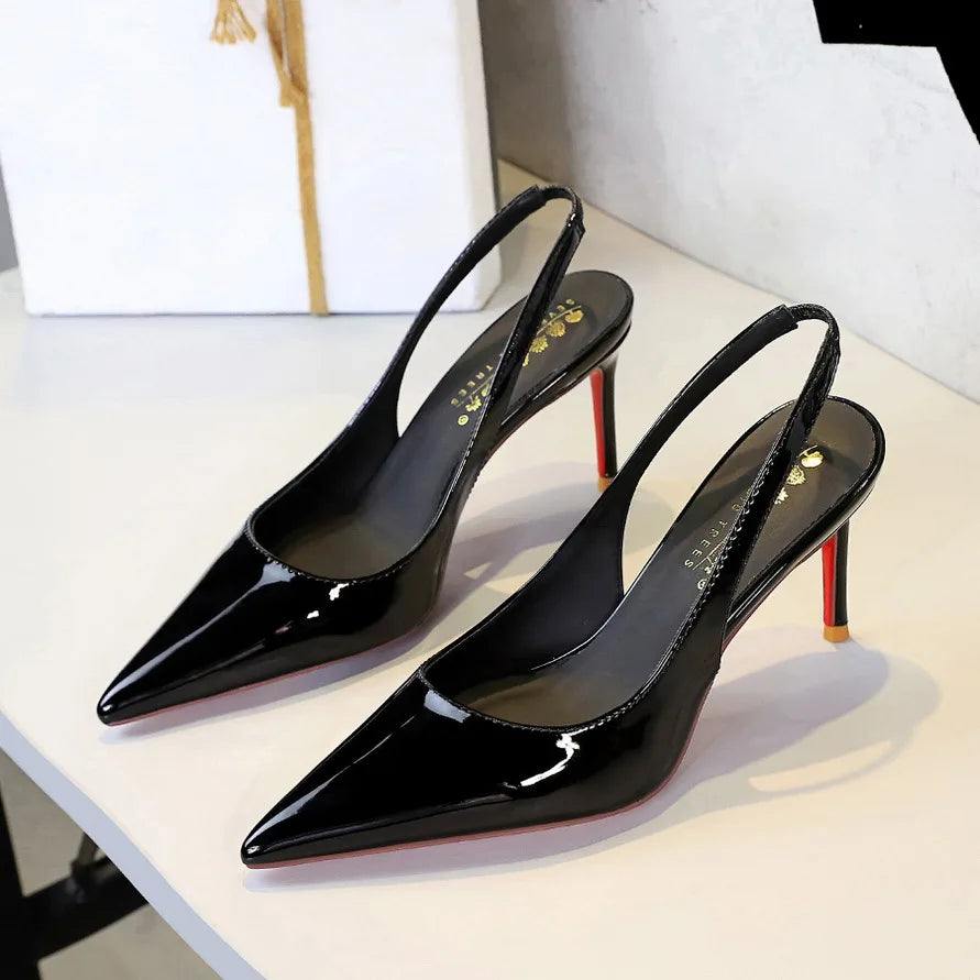 Stiletto Heel Patent Leather Heels For Women