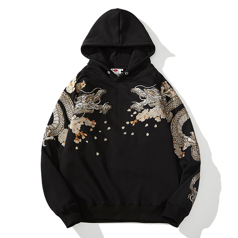 Black Dragon Phoenix  Embroidered Pullover unisex