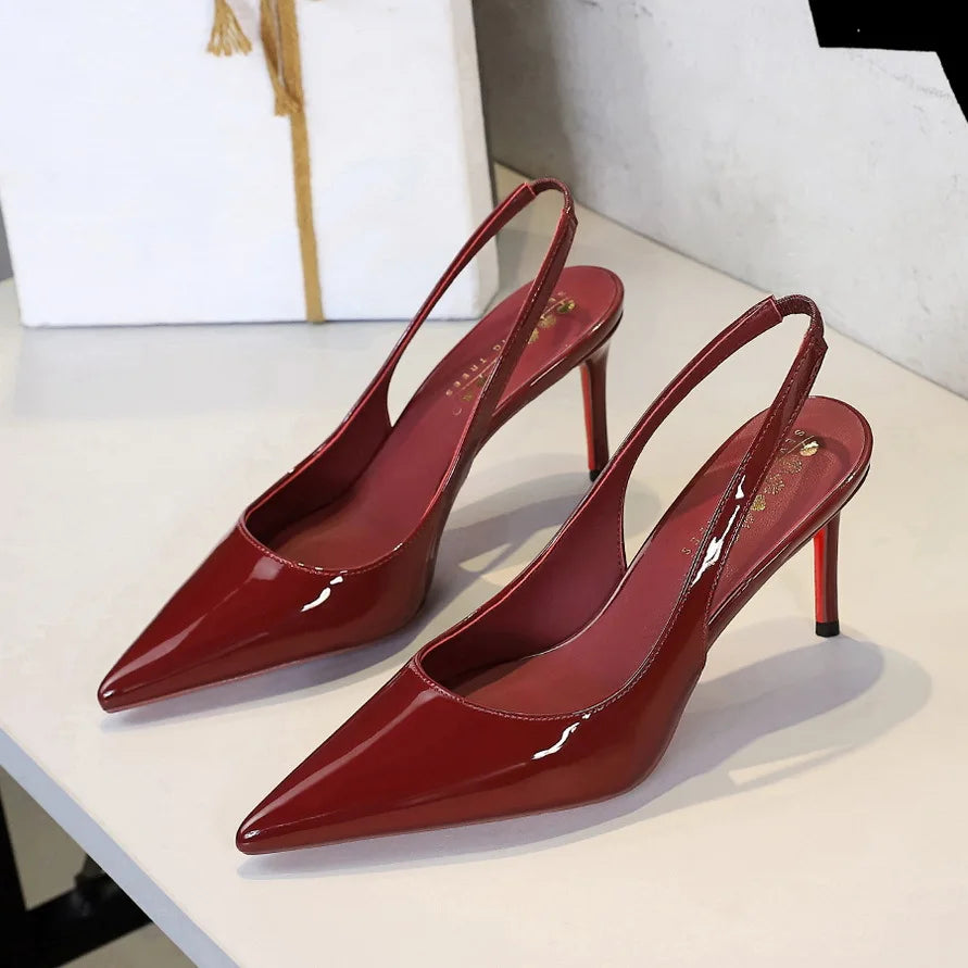 Stiletto Heel Patent Leather Heels For Women