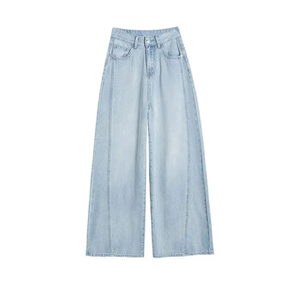 Retro Girl Denim Wide Loose High Waisted Slim Pants