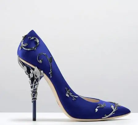 Leaves Metal Heel Pumps For Women