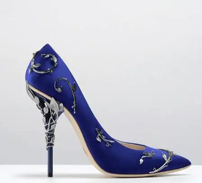 Leaves Metal Heel Pumps For Women