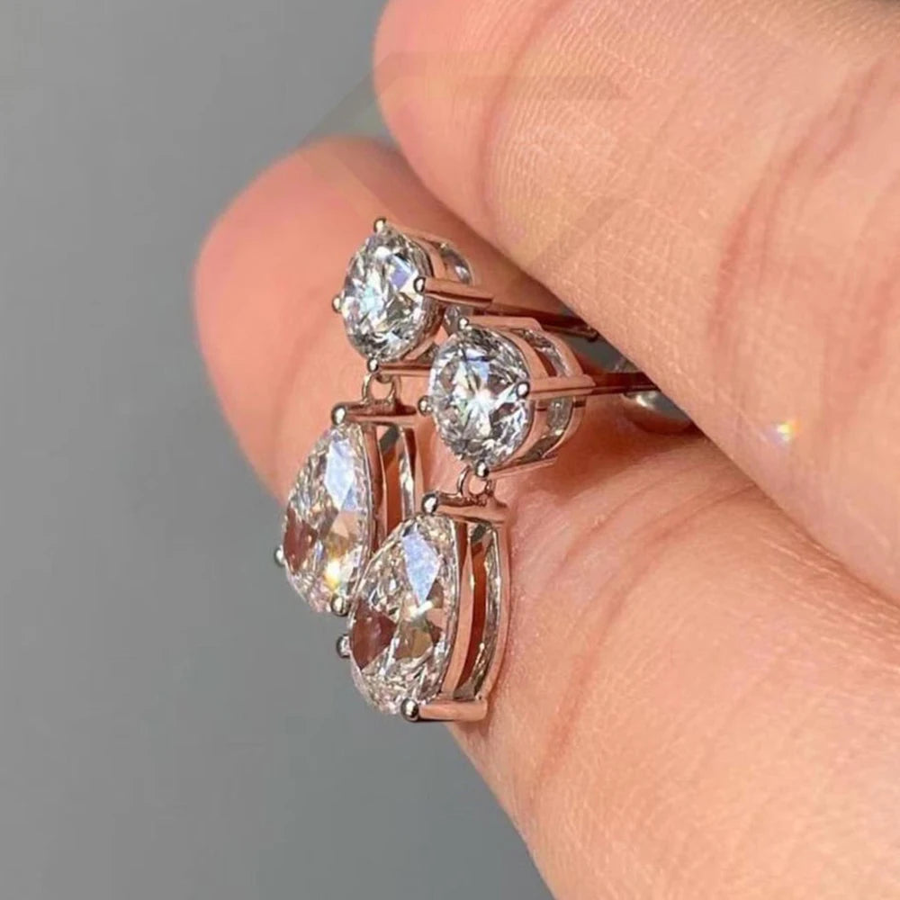 Pear Cut Moissanite Diamond Drop Earring for Women