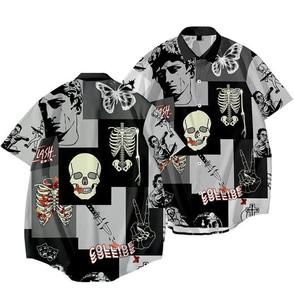 Black Dragon Tiger Print Ethnic Shirt