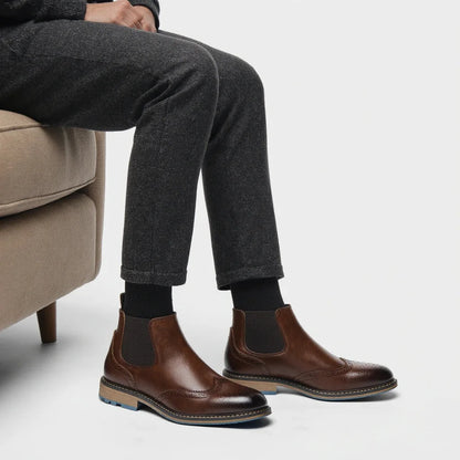 Classic Red Wine Chelsea Boots For Men