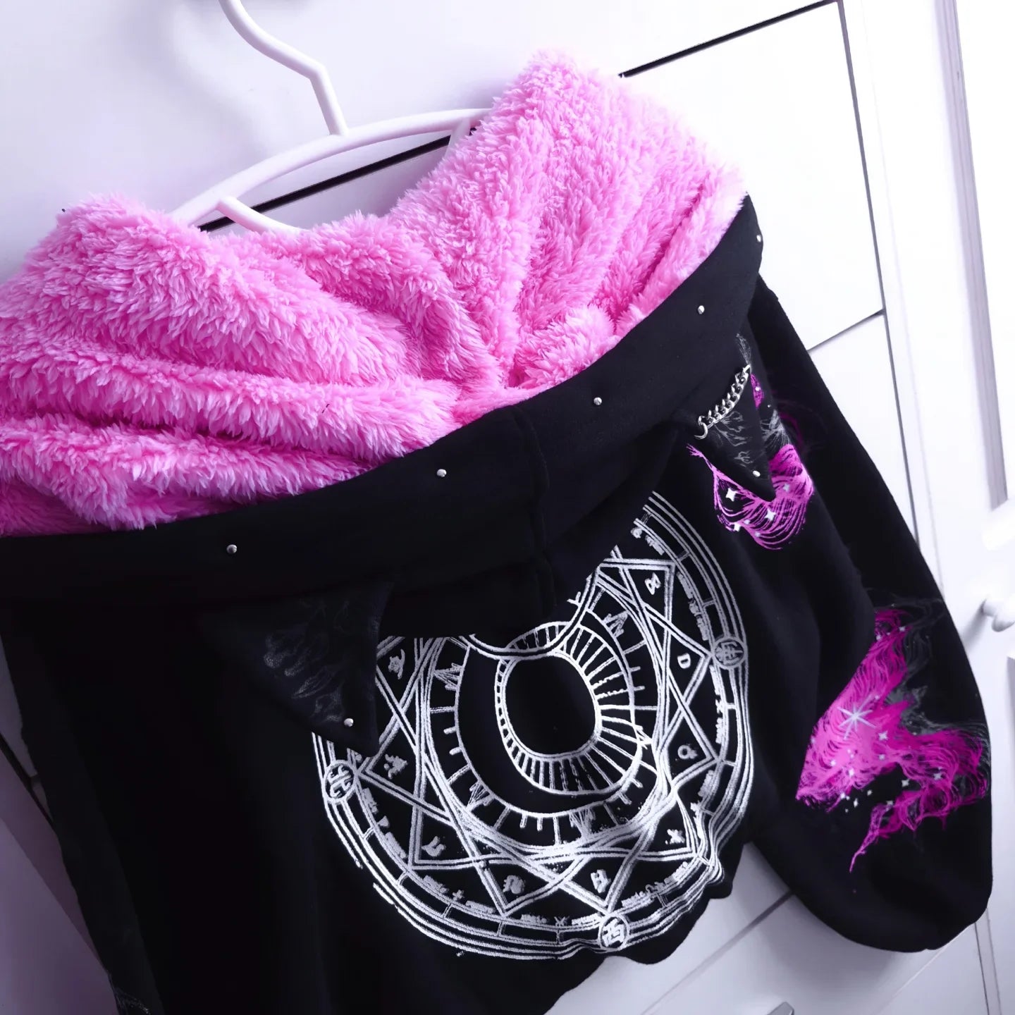Lunar Nebula: Oversized Crop Zip-Up for Women