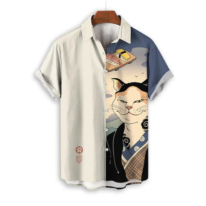 Anime Loose Blouse Hawaiian Shirt for Men