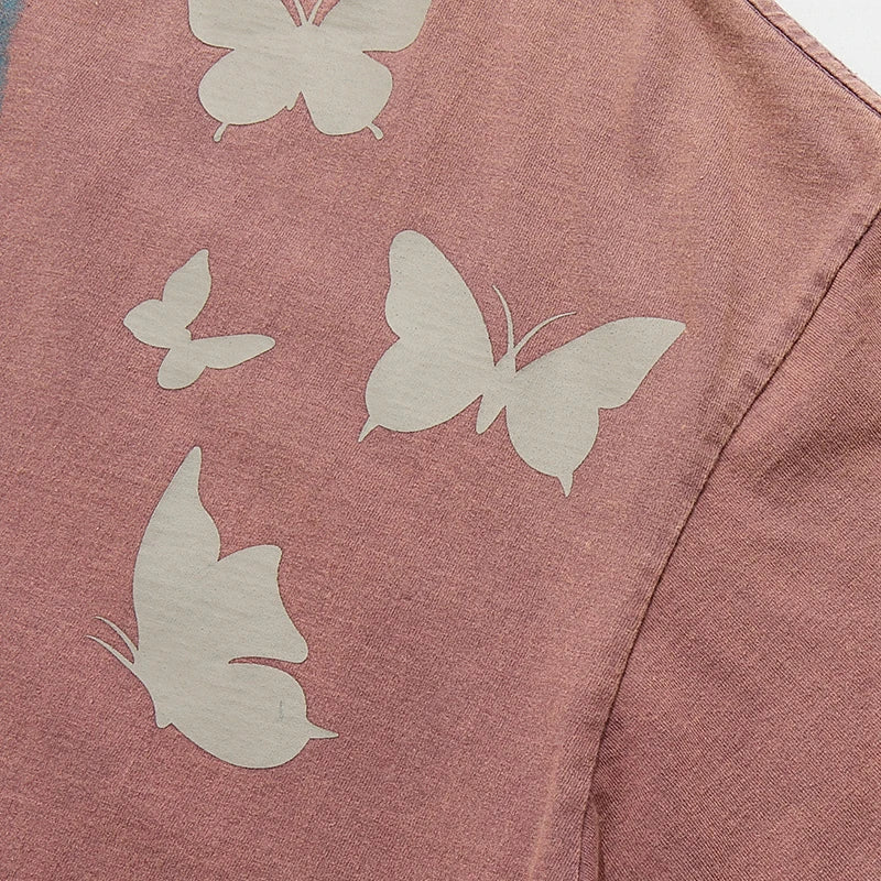Shadow Butterfly Graphic T-Shirt Retro