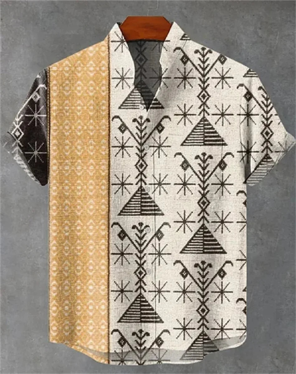 linen short-sleeved shirt