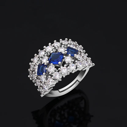 4-Piece Ring Cubic Zirconia Dubai Nigeria Crystal Wedding Jewellery Set