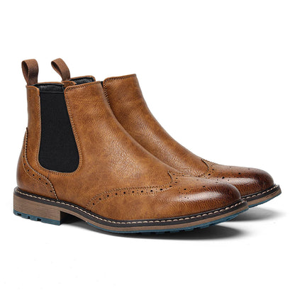 Classic Red Wine Chelsea Boots For Men