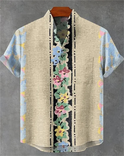 linen short-sleeved shirt