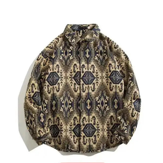 Cuban Vintage Men Loose-fit Shirt Jacket
