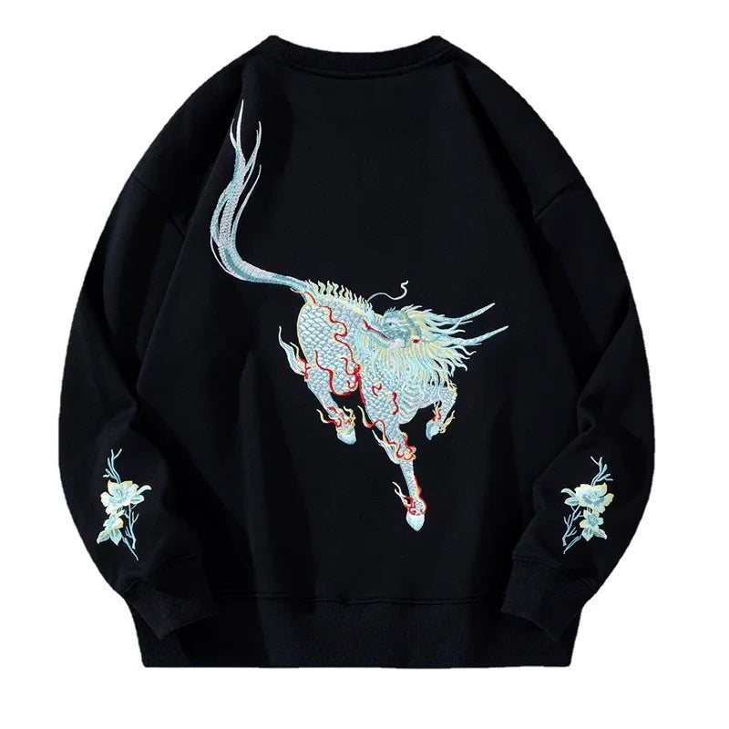 Embroidery Hoodies Chinese Style Men