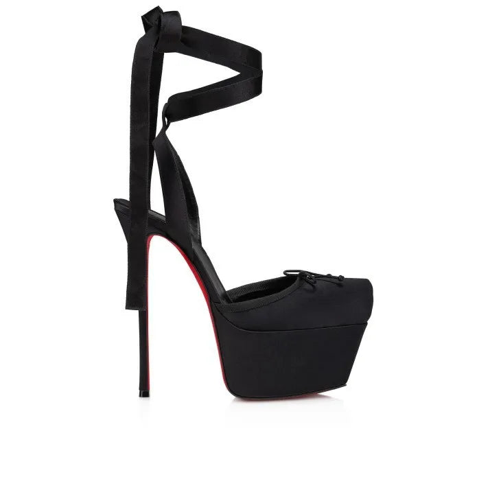 Stiletto Sandals Square Headband Butterfly  Heels