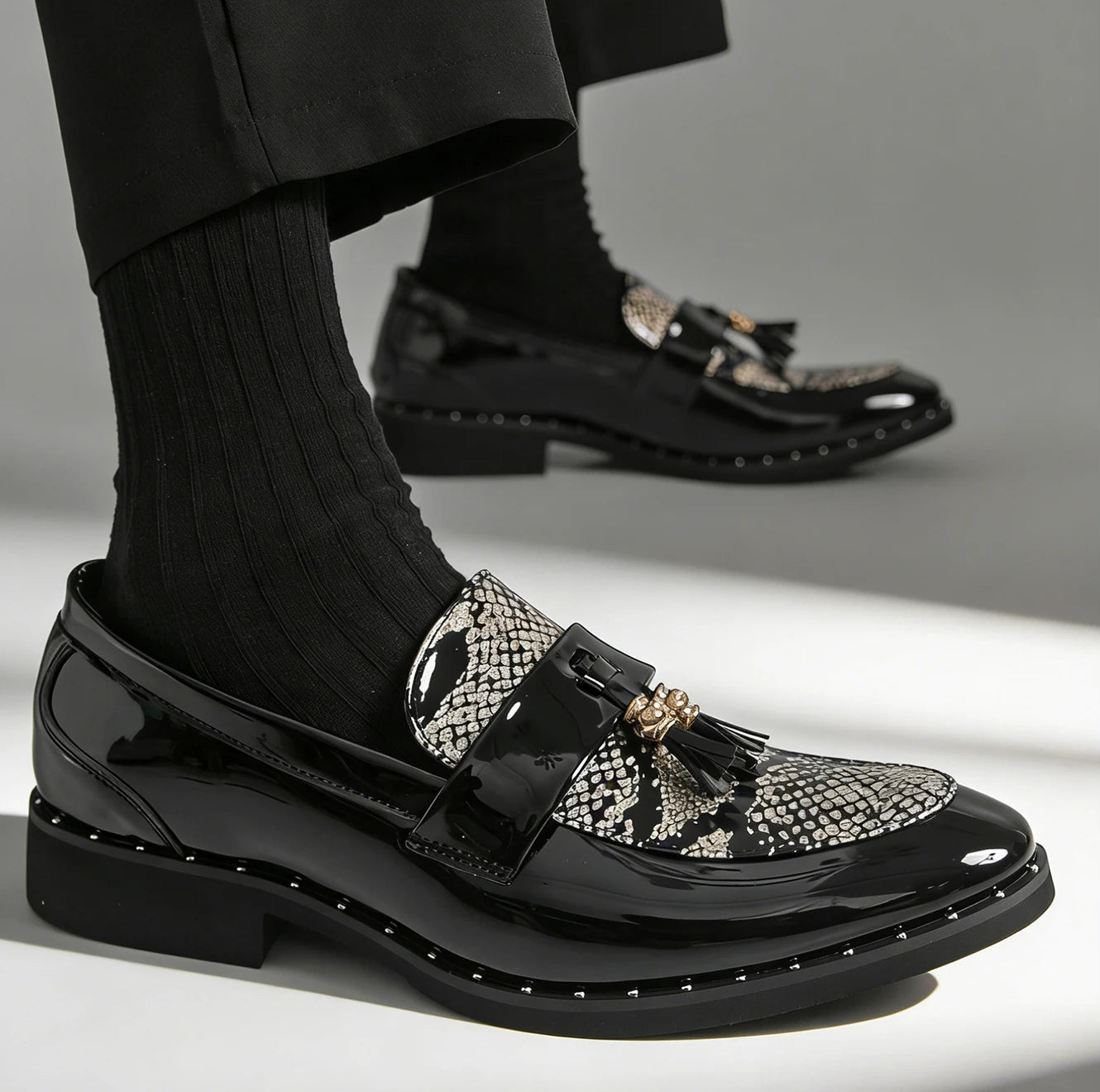 Slip-On Pointed Toe Patent Leather Shoes