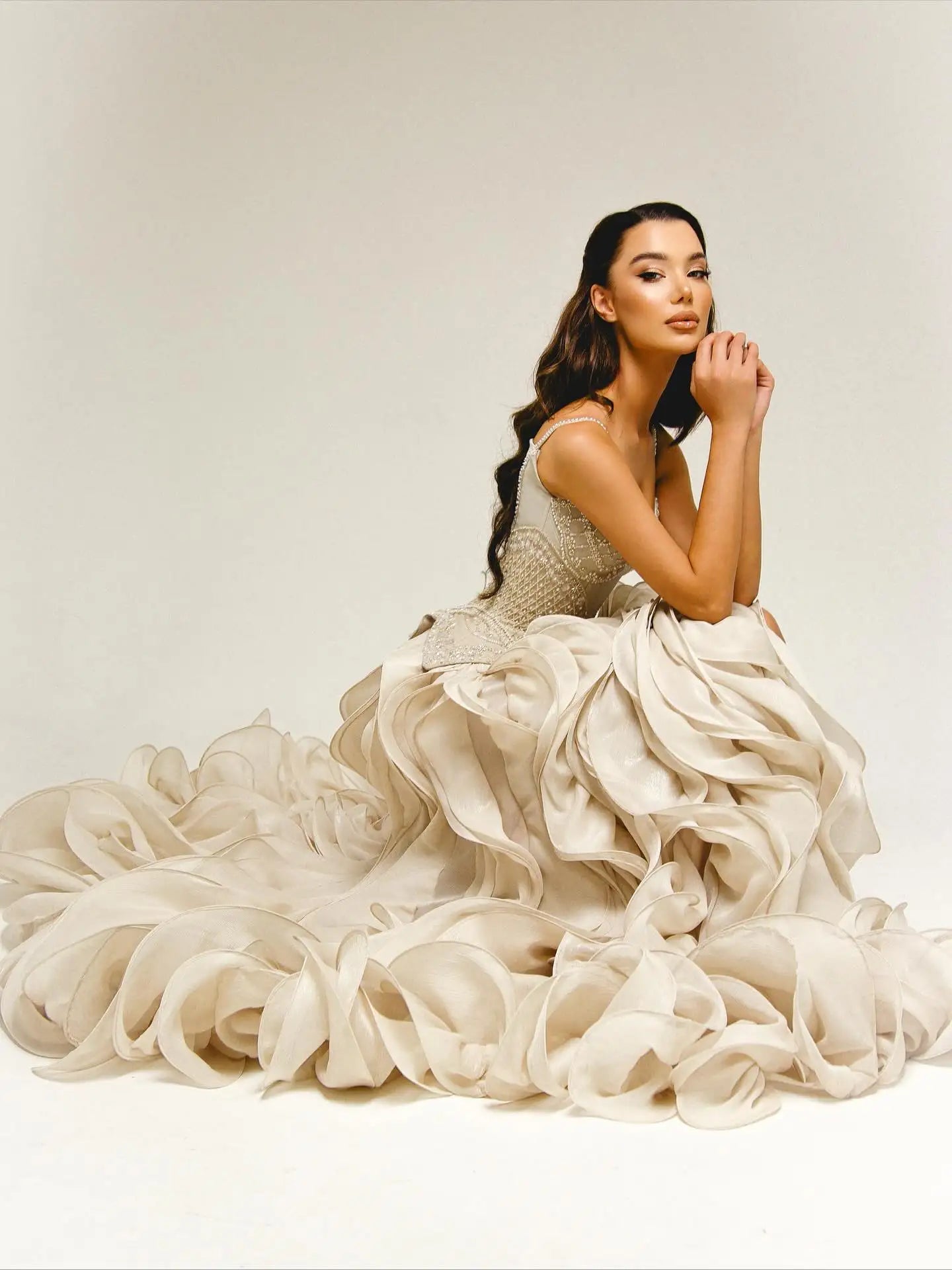 Sling Evening Square Collar Beaded Vestidos