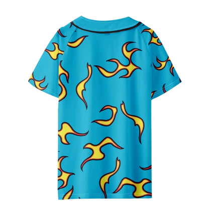 Golf Fire Flame Blue Hawaiian Shirt for Men's