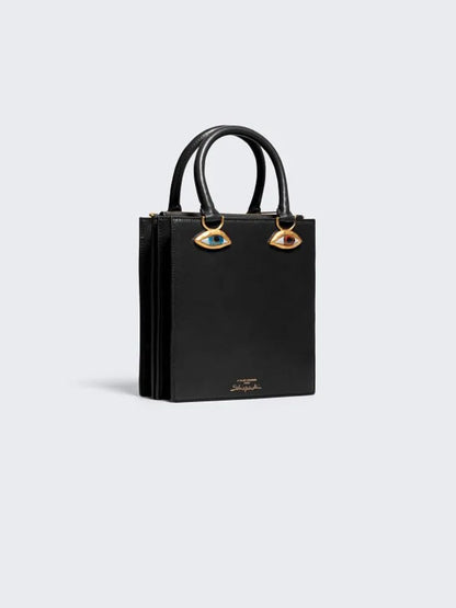 Mini Face Leather Handbag