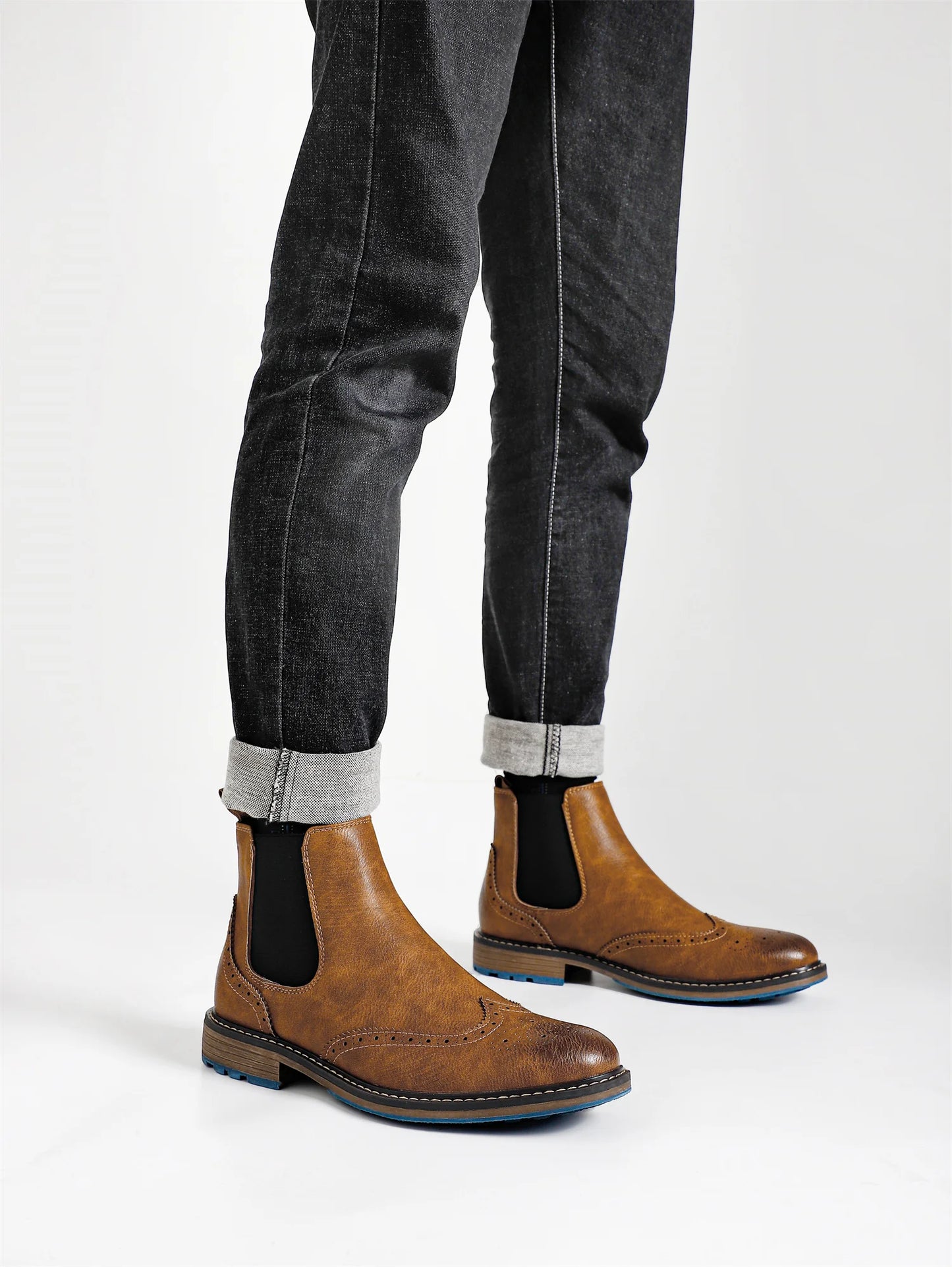 Classic Red Wine Chelsea Boots For Men