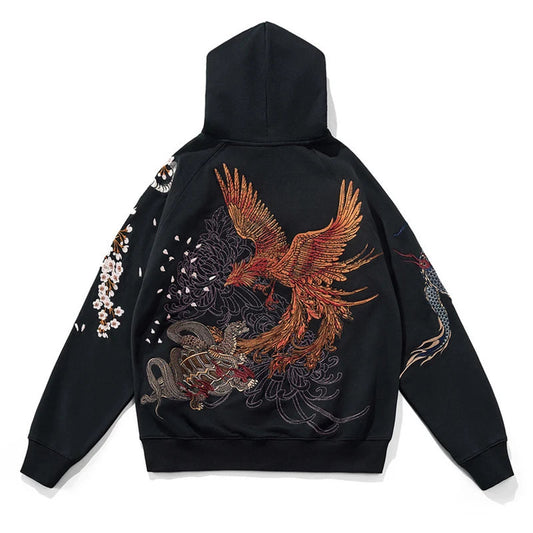 Phoenix Embroidered Hooded Sweatshirt Unisex