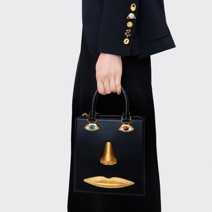Mini Face Leather Handbag