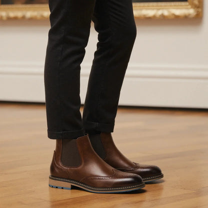 Classic Red Wine Chelsea Boots For Men