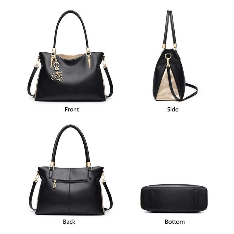 Cowhide Shoulder Tote Bag