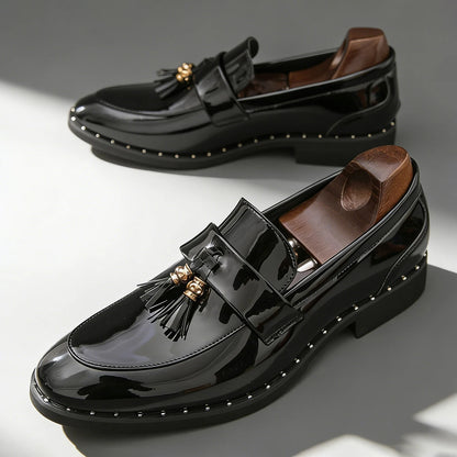 Slip-On Pointed Toe Patent Leather Shoes