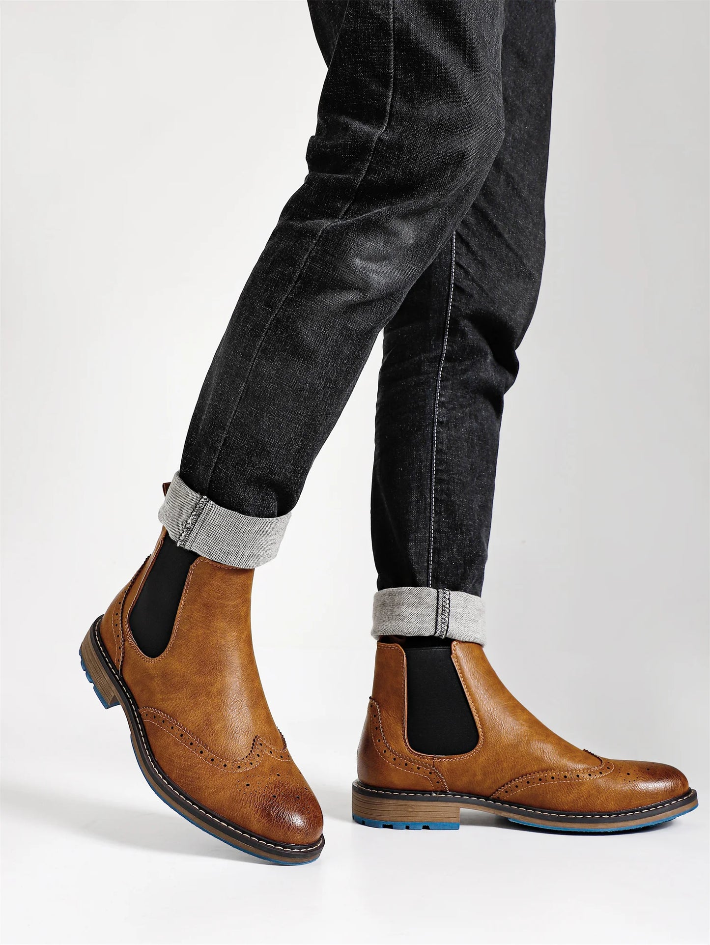 Classic Red Wine Chelsea Boots For Men