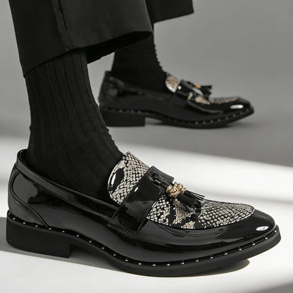Slip-On Pointed Toe Patent Leather Shoes