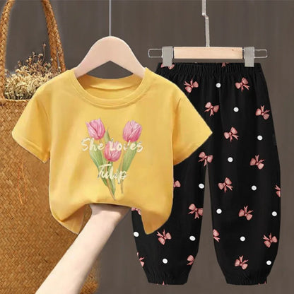 Toddler  T-shirt Top Pants 2Pcs Unisex