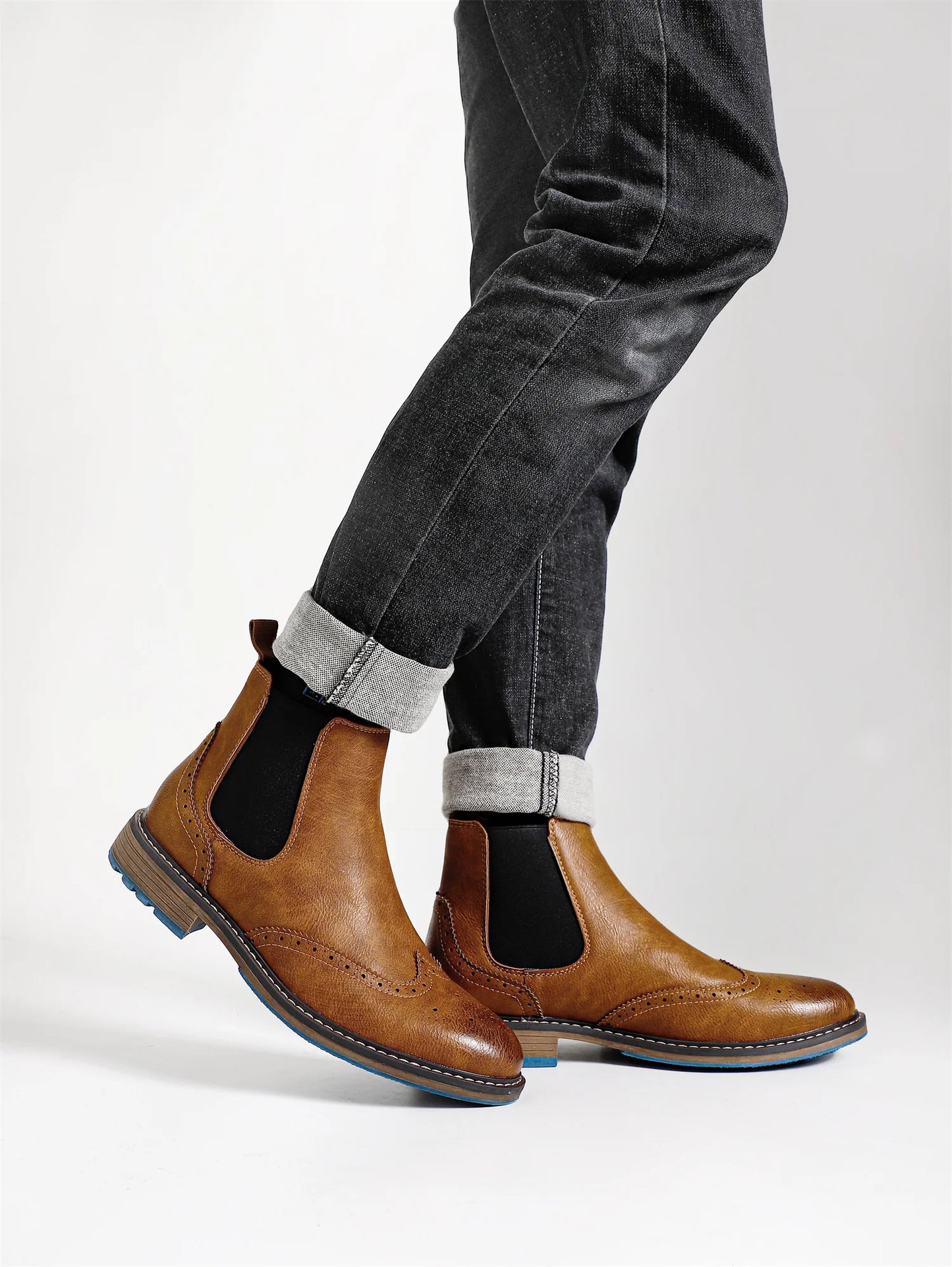 Classic Red Wine Chelsea Boots For Men