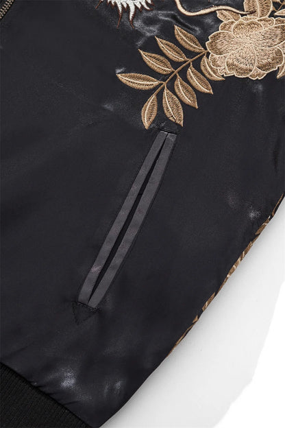 Dragon Tiger Embroidery Bomber Jacket - Men's