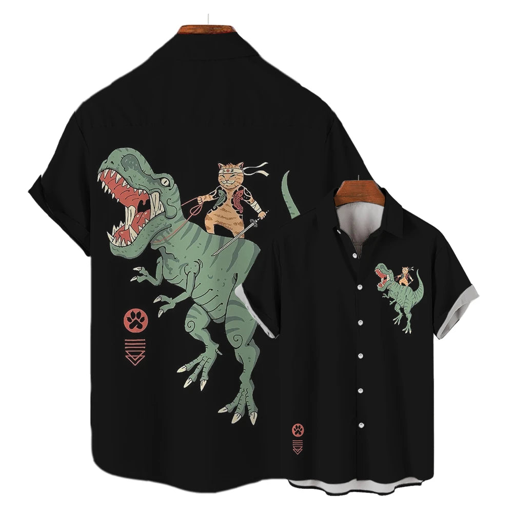 Anime Loose Blouse Hawaiian Shirt for Men